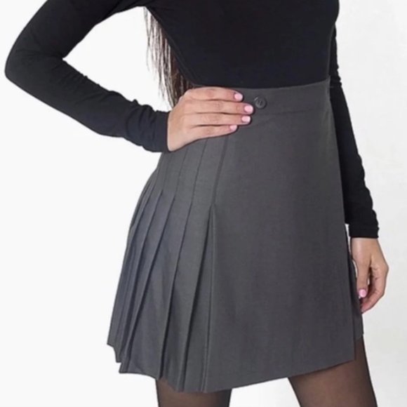 American Apparel Dresses & Skirts - Grey Pleated American Apparel Schoolgirl Skirt